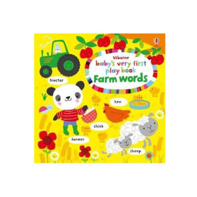 Cadou botez Babys Very First Play book Farm words imagini colorate cuvinte animale ferma