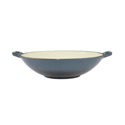 Cumpără vasul de fontă wok emailat albastru Perfect Home 35.5x11 cm